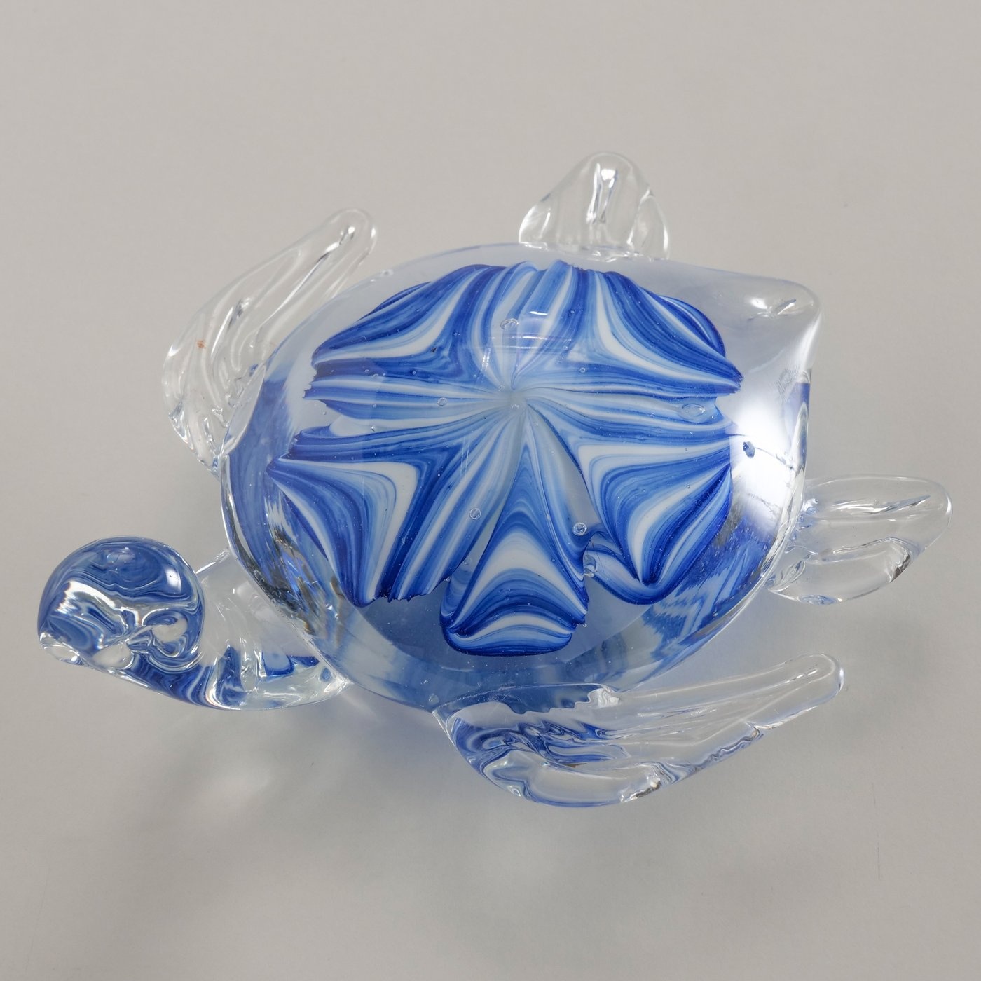 Boltze Home Glazen presse-papier schildpad – transparant en blauw glas