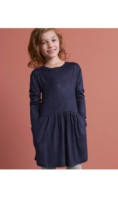 mt 104/110 dress teardrop print navy V