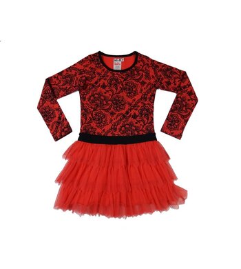 LoFff Party dress Red Coral - Black