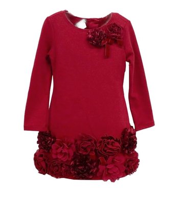 Kate Mack/Biscotti Dress Ruffles and roses red