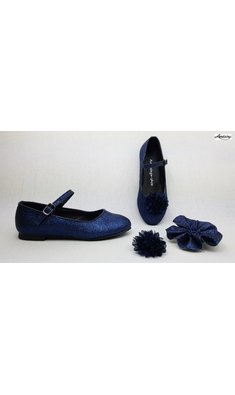 Amézing Shoes ballerina navy blue glitter V