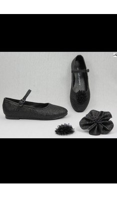 Amézing Shoes ballerina black glitter V
