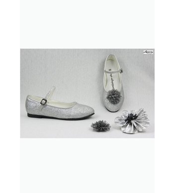 Amézing Shoes ballerina silver glitter