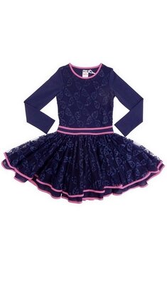 LoFff Dancing dress heart net Dark Blue - Fuchsia