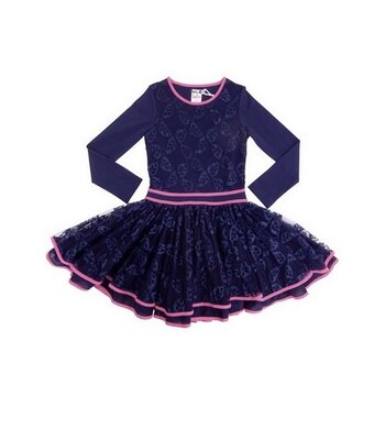 LoFff Dancing dress heart net Dark Blue - Fuchsia