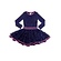 LoFff mt 104 Jurk Dancing dress heart net Dark Blue - Fuchsia