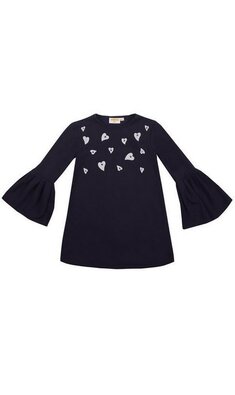 UBS.2 jurk hartjes donkerblauw VXX