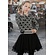 LoFff mt 104 Jurk Dancing dress dots Black - Off white - Caffè