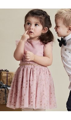 Minymo feestjurkje tule Zephyr oudroze V