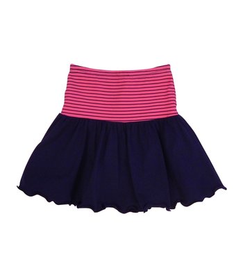 Flary skirt dark blue- fuchsia