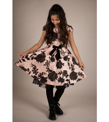 Bonnie Jean mt 110 jurkje flockprint roze V