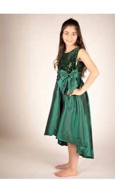 Bonnie Jean feestjurkje hi-low green V - VXX