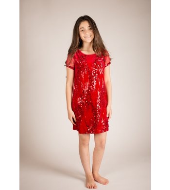 Bonnie Jean jurkje pailletten rood V