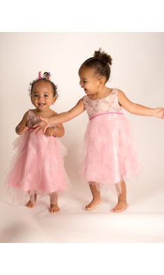 tule jurkje roze VOC