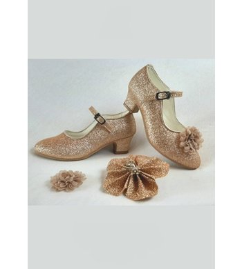 Amézing Shoes heels goud rose glitter