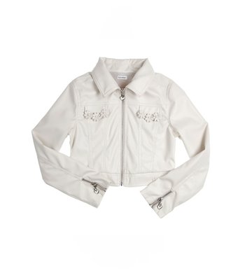 Gymp mt 158 jasje leatherlook offwhite V