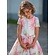 Gymp dress flowers offwhite/pink