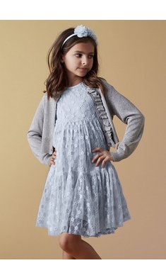 Creamie mt 116/122 jurkje tule celestial blue VXX