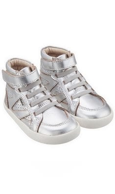 Old Soles leather high sneaker silver