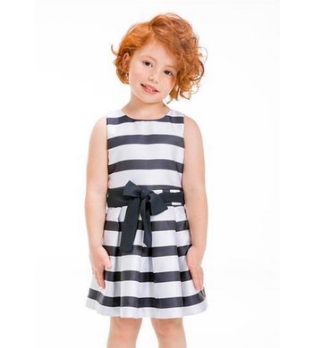 UBS.2 mt 152 feestjurkje gestreept navy / wit V UBS.2 mt 152 feestjurkje gestreept navy / wit V