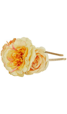 Creamie diadeem met bloemen popcorn geel V