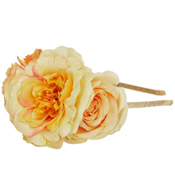 Creamie diadeem met bloemen popcorn geel V