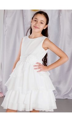 Amaya feestjurk met stroken offwhite V - VXX