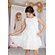 Amaya feestjurk met stroken offwhite V - VXX Amaya feestjurk met stroken offwhite V - VXX