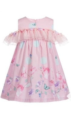 Lapin House jurkje met ruche roze V