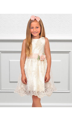 Abel & Lula tule dress ecru