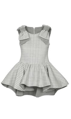Lapin House jurk geruit grijs/offwhite V