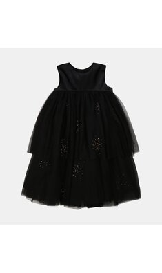 Billieblush empire dress rose gold glitter black