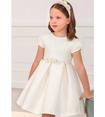 Abel & Lula mt 152 jacquard jurkje champagne V