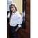 Lapin House blouse met ruffle mouw wit V