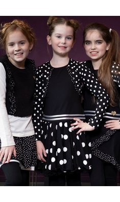 LoFff feestjurkje met bolero black dots VXX