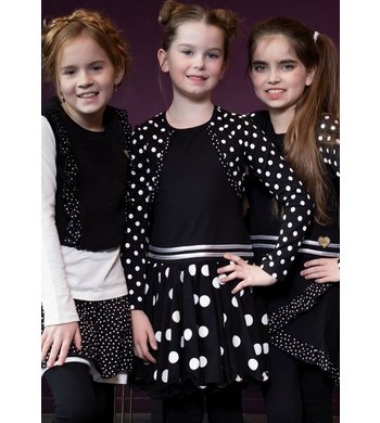 LoFff feestjurkje met bolero black dots VXX
