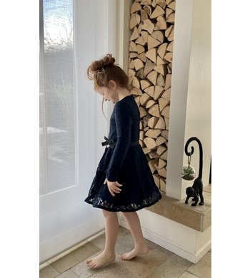LoFff mt 104 jurk lace dark blue V