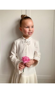 Lapin House mt 86 jurk met plisse ivoor V