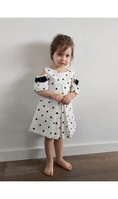 Lapin House jurkje blue dots offwhite V