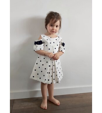 Lapin House dress blue dots offwhite