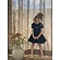 Lapin House jurk blauw fluweel VXX Lapin House jurk blauw fluweel VXX