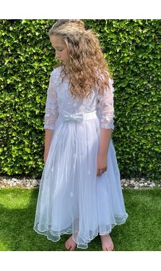 Bonnie Jean mt 122/128 jurk bruidsmeisje wit V