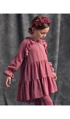 Abel & Lula dress chiffon ruby pink