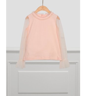 Abel & Lula top pleated sleeves pink