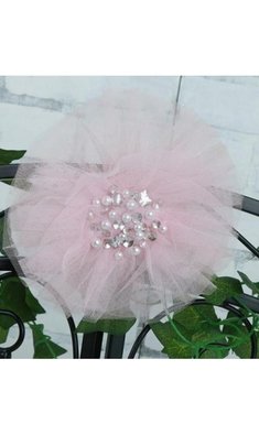 Ooh la la Couture tule flower clip pink