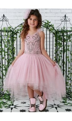 Ooh la la Couture feestjurk hi-low pink