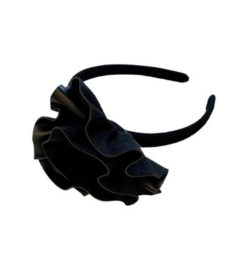 Ooh la la Couture diadeem leren bloem zwart V- VXX