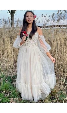 Ooh la la Couture maxi jurk Claire cream VXX