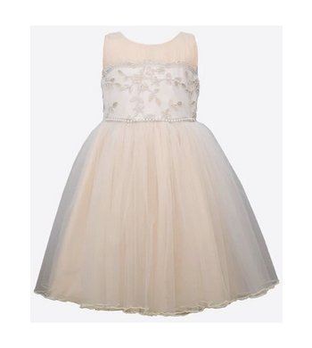 Bonnie Jean feestjurkje beige goud V - VXX