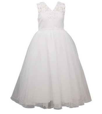 Bonnie Jean jurk bruidsmeisje 3d bloem wit VXX
